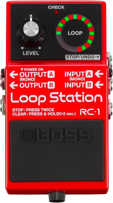 Boss RC-1 Loop Station Pedal | Industry Standard Simple Looper for Guitar, Bass, Keyboards & More | 24-Segment LED Indicator | 12 Minutes of Record Time | Record, Playback, Overdub, Undo & Redo Loops image 1