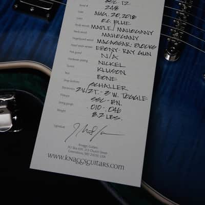 Knaggs Guitars Tier 2 Steve Stevens SSC in Ocean Blue w/ Bare Knuckle Pickups image 13
