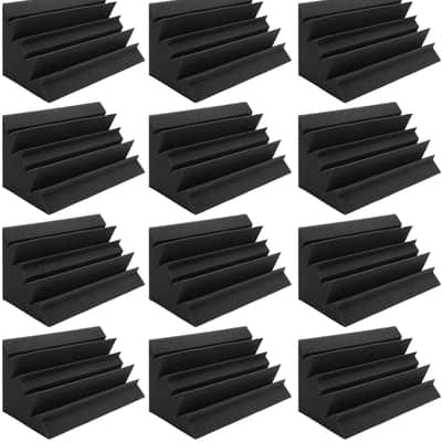 12 Pack Acoustic Foam Bass Trap Studio Foam, SoundProof Padding Panels Noise Dampening Wall Corners image 1