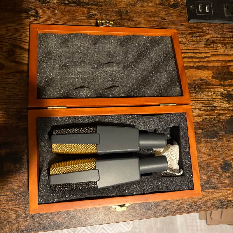 Matched Pair of AKG C 414 B XL II - Charcoal, Black & Gold with Box and Shock Mounts image 1
