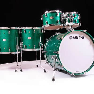 Yamaha Absolute Hybrid Maple 5pc 10/12/14/16/22 Jade Green Sparkle image 1