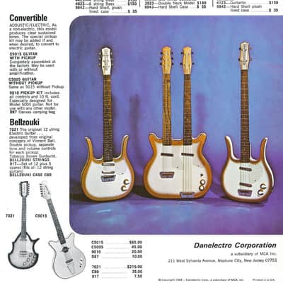 Vintage 1968 Danelectro Coral Electric Sitar Catalog Brochure image 2
