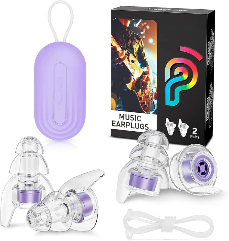Concert Ear Plugs, 2Pairs Reusable high Fidelity Musician Ear Plugs for Concerts Loud Music-Noise Reduction Ear Protection earplugs for Rave,Festival,Music,Tinnitus Relief image 1