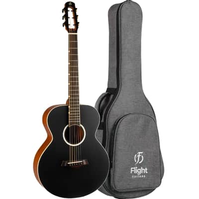 Flight PIXI BK Solid Spruce Top Mahogany Neck 6-String Acoustic Travel Guitar w/Gig Bag image 1