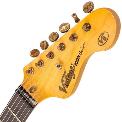 Vintage Vintage V6H ICON HSS Electric Guitar ~ Ultra-Gloss Distressed Sunset Sunburst  V6HMRSSB image 10