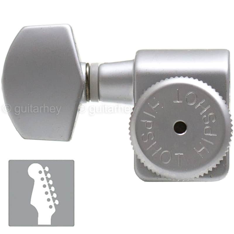 NEW Hipshot STAGGERED Tuners Fender® Directrofit™ Locking Hex LEFT-HANDED SATIN image 1