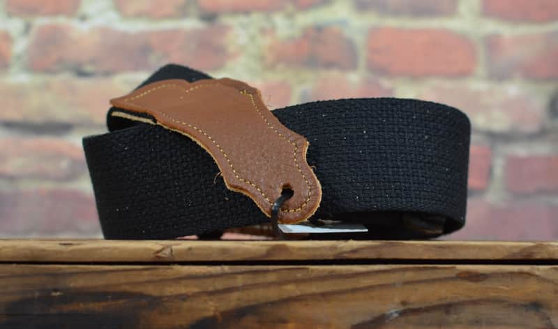 Franklin 1-Bk-CA 2" Cotton Stitch Leather Ends Strap Black w/ FREE Same Day Shipping image 1