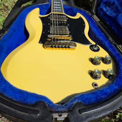 1988 Gibson SG Custom Antique Ivory Nitro Vintage USA Guitar w/ Original Chainsaw Case image 5