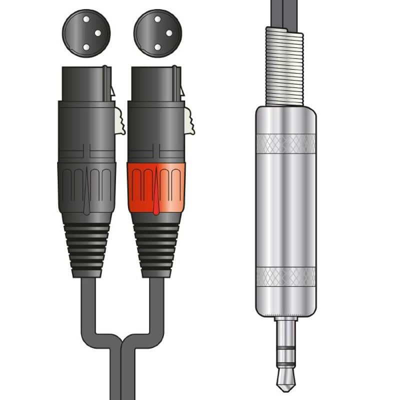 Citronic Citronic 3.5mm TRS To Twin XLR Male Audio Cable (1.0m...