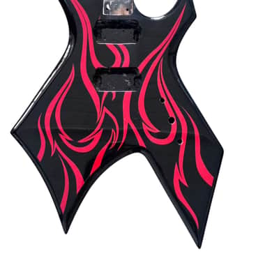 Custom Finish Warlock Style Guitar Body in Red and Black image 1