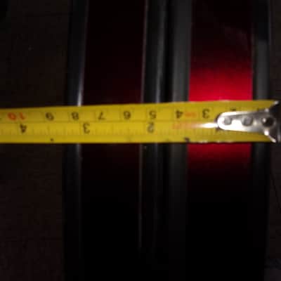22" x 1 9/16"approx. Lot 2 Bass Kick Drum Metal Hoop Rims heavy duty Black with Burgundy stripe, has minor scratches. image 4