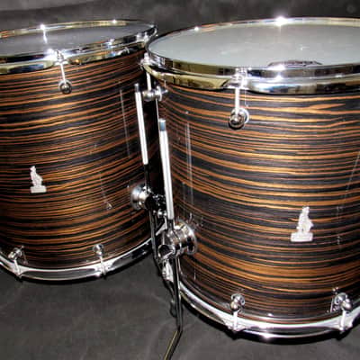 Brady Drums  Brady Maccasar Jarrah Ply 5-Piece Drum Kit Maccasar Ebony Gloss Maccasar Ebony Gloss image 4