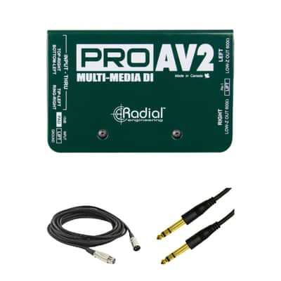 Radial Engineering ProAV2 2-Channel Passive A/V Direct Box with 2x 1/4" Stereo Plug Audio Cables & 2x XLR Cables Bild 1