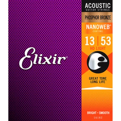 Elixir Nanoweb Phosphor Bronze Acoustic Strings 13-53 image 1