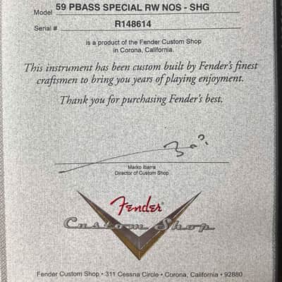 Fender Custom Shop 59 P Bass Special - New Old Stock - Shoreline Gold - 9.6 lbs - Serial # R148614 image 2