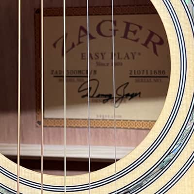 Zager ZAD-500MCE/N Solid Spruce/Mahogany Acoustic Electric OM Size + Case - Used image 4