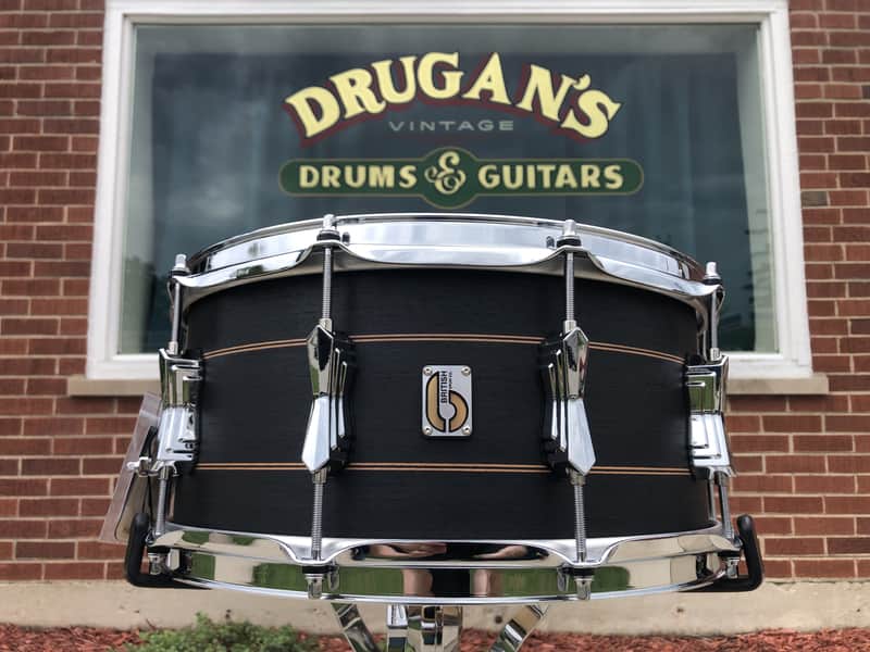 British Drum Company 6.5x14 Merlin Snare Drum 20-Ply Maple/Birch Black Tulip image 1