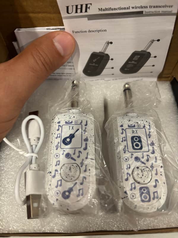 K-007 UHF Guitar Wireless Set - Blue Splatter (1) Transmitter, (1) Receiver NEW! image 1