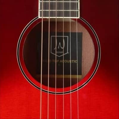 JN Guitars BES-ACE TRB Bessie Series Acoustic-Electric Auditorium, Solid Spruce Top, Red Burst image 7