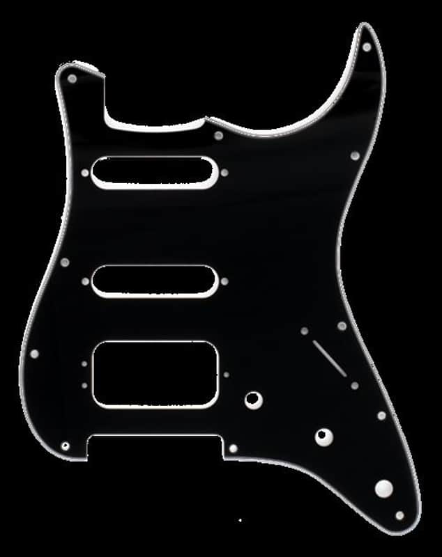Fender Pickguard, Strat H/S/S, 11-Hole Mount/3-Screw Mount HB), Black, 3-Ply image 1