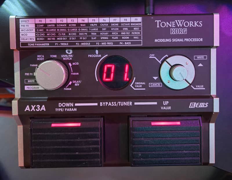 Korg Toneworks AX3A Acoustic Guitar Modeling Signal Processor 2000s - Black image 1