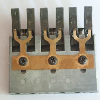 Fender  System One Bridge Block, Tuning Tongues, and Spring 1984-87 Zinc/Blck. image 2