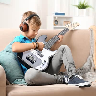 Glarry Dark Blue GP 36in Kid's Electric Bass Guitar image 2