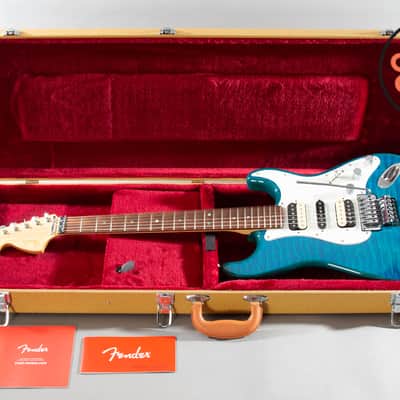 2019 Fender Japan MIJ Michiya Haruhata Stratocaster Caribbean Blue Transparent Tweed HSC image 2