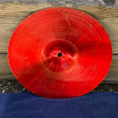 Paiste Colorsound Cymbal Set-14 Heavy hats, 12 Splash, 16 Crash, 18" Crash, 18" Heavy Crash, and 18" China 1980's - Red image 7