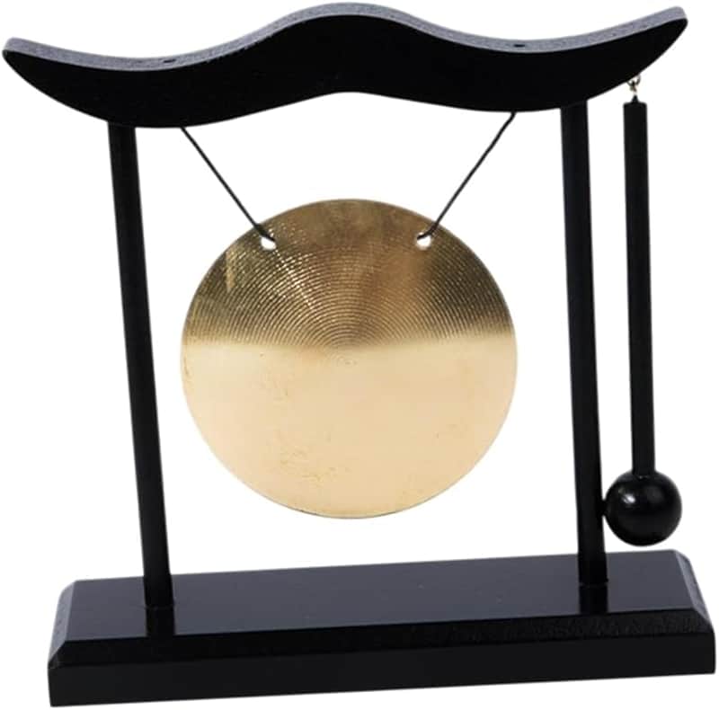 Generic Desktop Gong Wind Gong Table Percussion Instrument Home Decoration Art Decorative Small Crafts with Stand and Mallet Ornament image 1