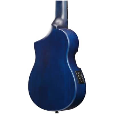 Ibanez AUP10FMNE Tenor Ukulele (with Gig Bag), Transparent Blue Sunburst image 7