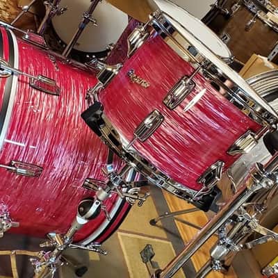 Rogers 3pc Drum Set 2020 Red Whine Ripple image 2