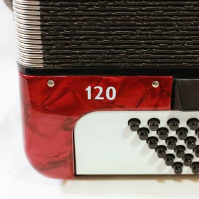 Hohner Student 120 Accordion in Red Pearloid w/ Case image 13