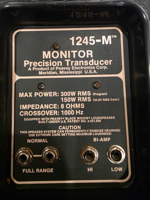 Peavey 1245-M Floor Monitor - 12" Black Widow Speaker image 1