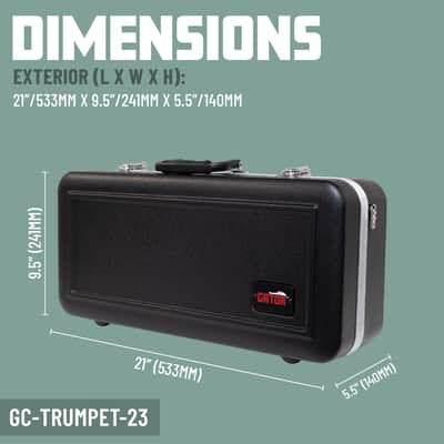 Gator Cases Andante Series Molded ABS Hardshell Case for Bb Trumpet; (GC-TRUMPET-23) image 2