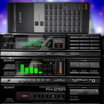 Sony FH-215R Rare Vintage Stereo Turntable & Cassette System Setup image 2