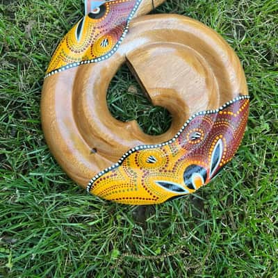 Handmade Spiral Didgeridoo Horn - Mahogany Wood with Full Sound image 1