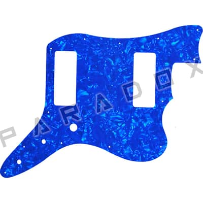 Custom Pickguard For 2023 - 2025 Harley Benton JA-Baritone - Blue Pearl/White/Black/White .090" image 1