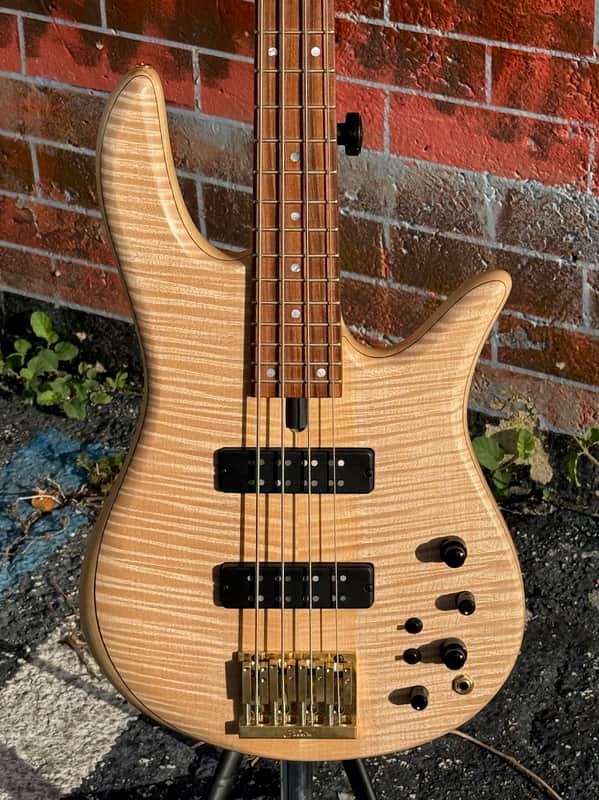 Fodera Monarch Std. 4 String Bass 2020 - gorgeous Fiddleback Maple 8 lbs. 7 oz. example by the Fodera Boyz ! image 1