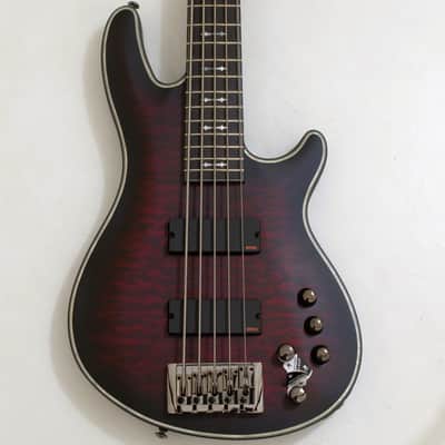 Schecter Hellraiser Extreme-5 Electric Bass Crimson Red Burst Satin B-Stock 1027 image 2