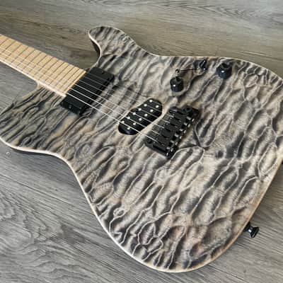 Tom Anderson 2016 Drop T Hollow Chambered Electric Guitar - STUNNING Figured Top Black and Grey image 21