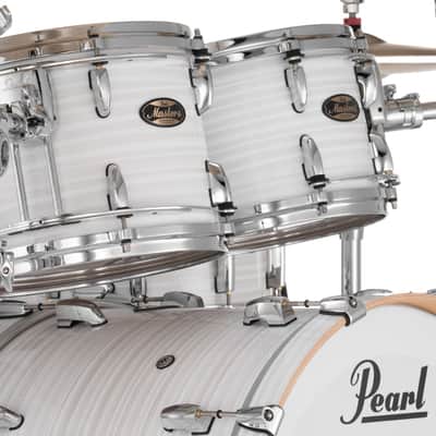 Pearl Masters Maple Gum 4-Piece Shell Pack "XESP" - 22" Bass Drum WHITE ICE SWIRL image 3