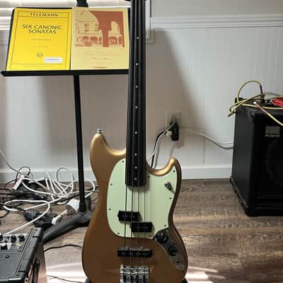 Fender Player Mustang Bass PJ-fretless 2020’s - Firemist Gold image 1