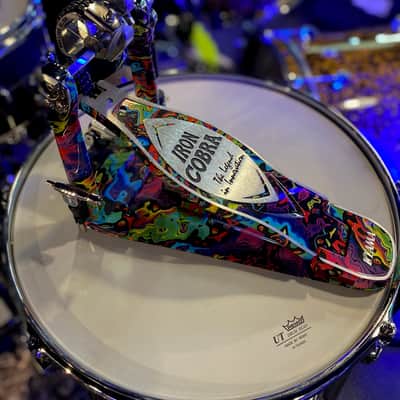 Tama HP900RMPR Einzelpedal Iron Cobra Rolling Gilde Psychedelic Rainbow - Drum Pedal image 4