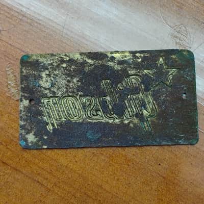 Gibson Logo case badge, bronze finish metal 50s/60s image 2