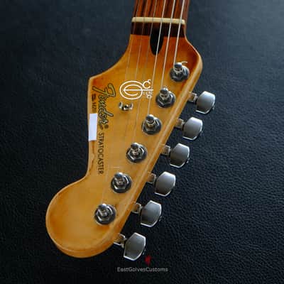 Fender Stratocaster Vintage White over Blue Zebra Heavy Aged Relic image 15