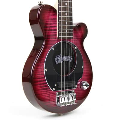 Pignose PGG-200RFM Mini Electric Travel Guitar with Built-in Amp, Red Flame Maple image 4