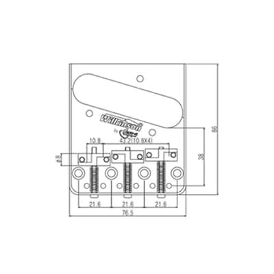 Wilkinson Chrome tailpiece for telecaster, 3 staggered brass saddles, 10.8mm spa image 10