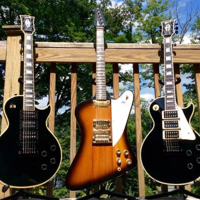 Original Vintage Gibson Les Paul 1986 Triple Pickup 3 Hum Black 5 Ply Pickguard image 3