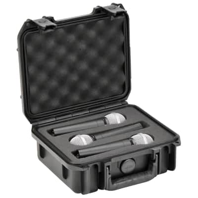 SKB iSeries Microphone Hard Case, Waterproof Polypropylene Shell with 3-Slot Foam Interior and Durable Latches for Mic System Protection image 1